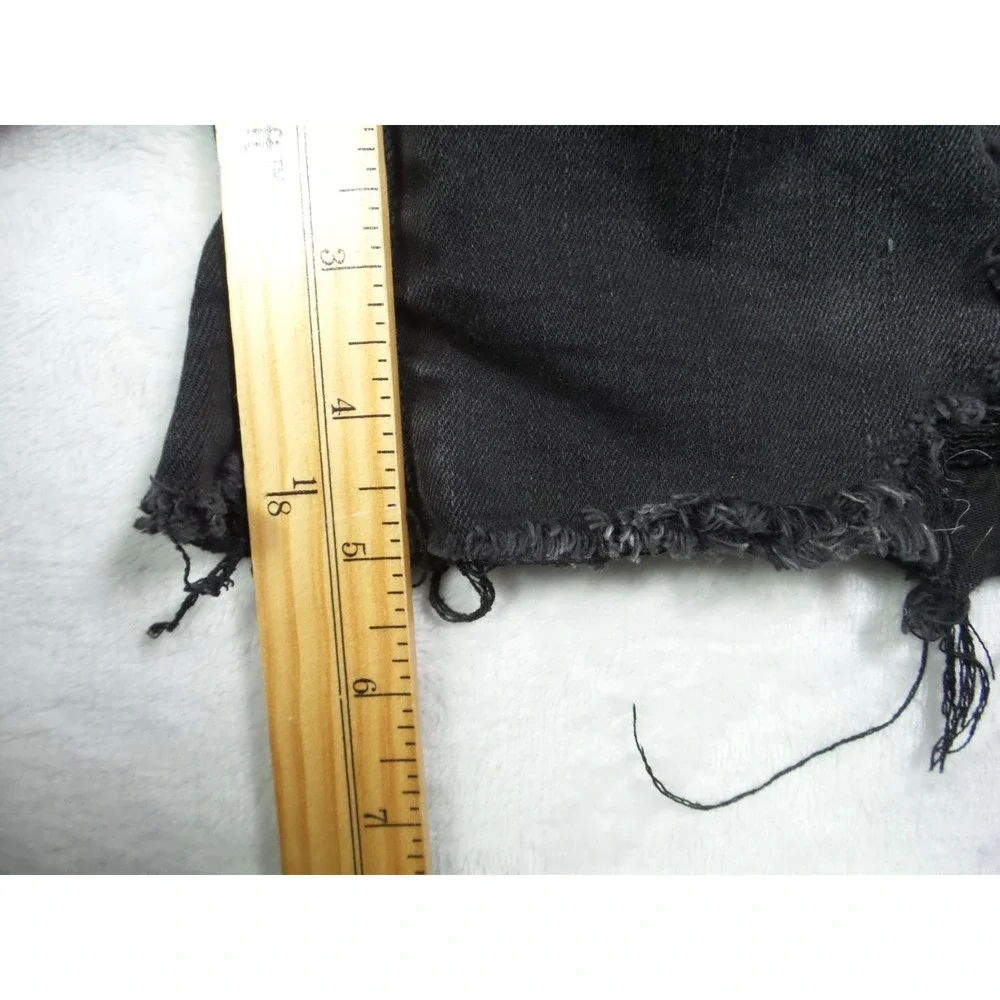 Judy Blue Jean Shorts Womens Size 2XL Black Denim Frayed Hem Hight Rise Stretch